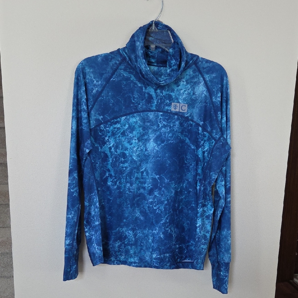 Blue Sun Blocking Long Sleeve Pullover